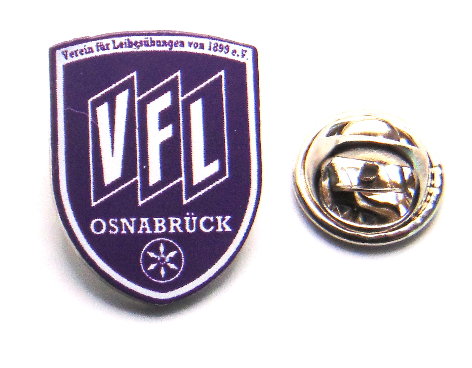 Balkenschal-Ansteckpin – Fußball-Pin In Blau-Weiß, 3 Cm Durchmesser – Mit Butterfly-Verschluss Für Schal, Jacke Oder Cap