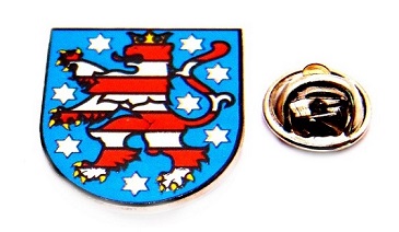 Deutschland Thüringen Flaggen-Pin Vergoldet – Sammlerstück Aus Hartemaille