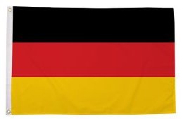 Deutsche Flagge mit schwarzem, rotem und gelbem Streifen.